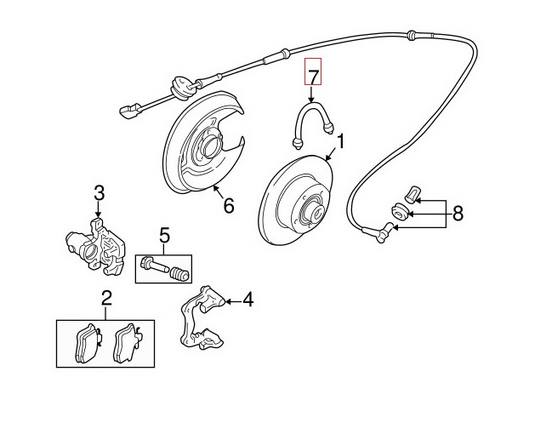 Audi Brake Hose - Rear Outer 8D0611775D